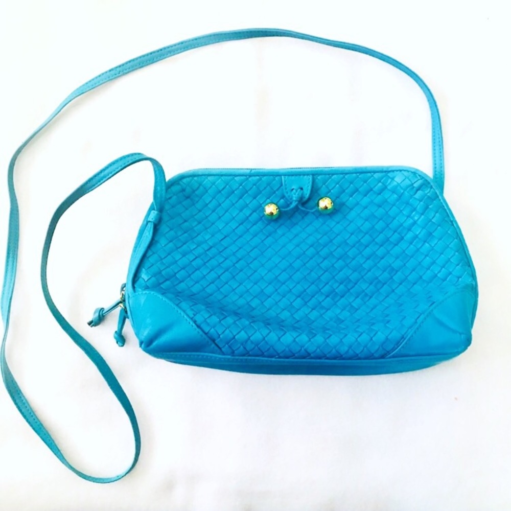 Vintage Teal Woven Crossbody